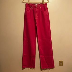 Pink wide leg jeans